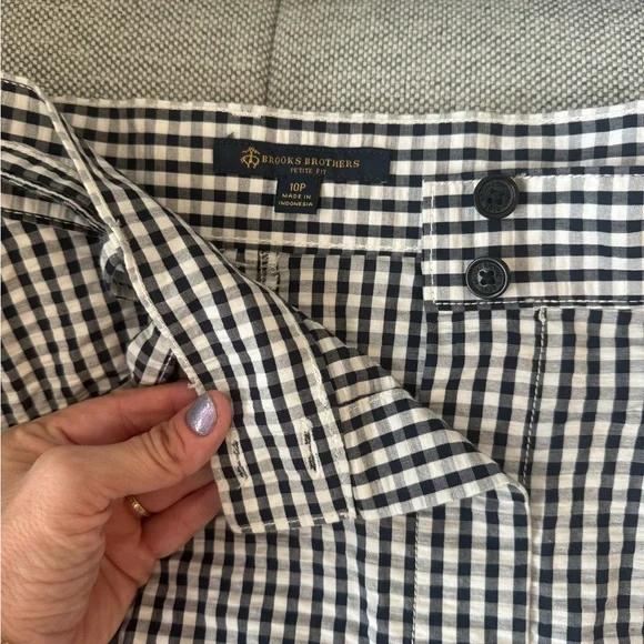 Brooks Brothers Black and White Gingham  seersucker Skirt - Picture 4 of 7
